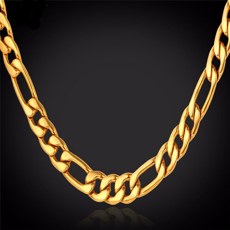 Stainless Steel Figaro Chain Necklace 