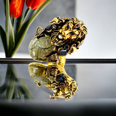 Handmade lion ring