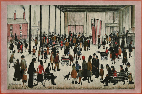 Punch and Judy, painted by L S Lowry (1887 – 1976) in 1943 and published by School Prints Ltd, 1946
