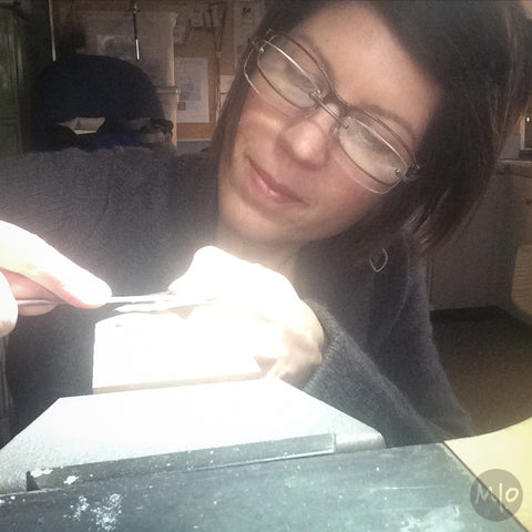 Melissa Osgood working at her jewelry bench in Boise, Idaho.