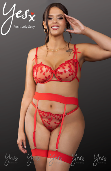 YX845Q Red Bra Set