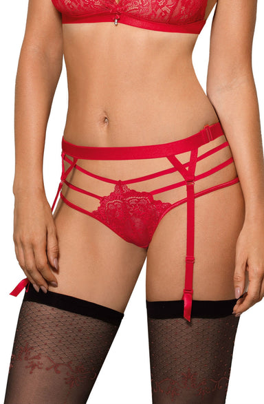 Cyria Red Suspender Belt