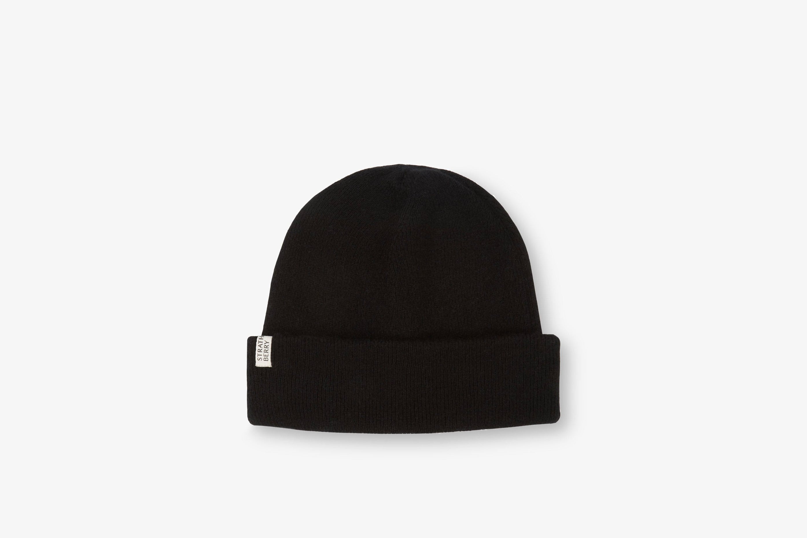 A view showcasing our Cashmere Ribbed Beanie - Black