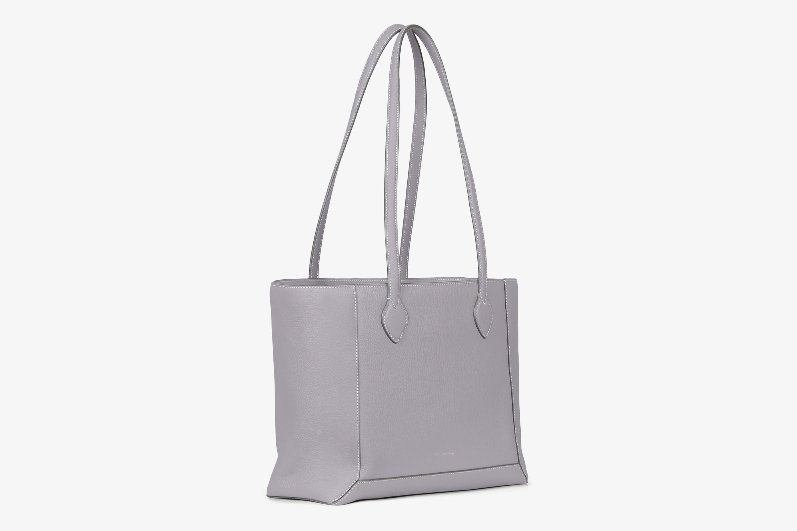 A view showcasing our Mosaic Shopper - Frost Grey with Vanilla Stitch