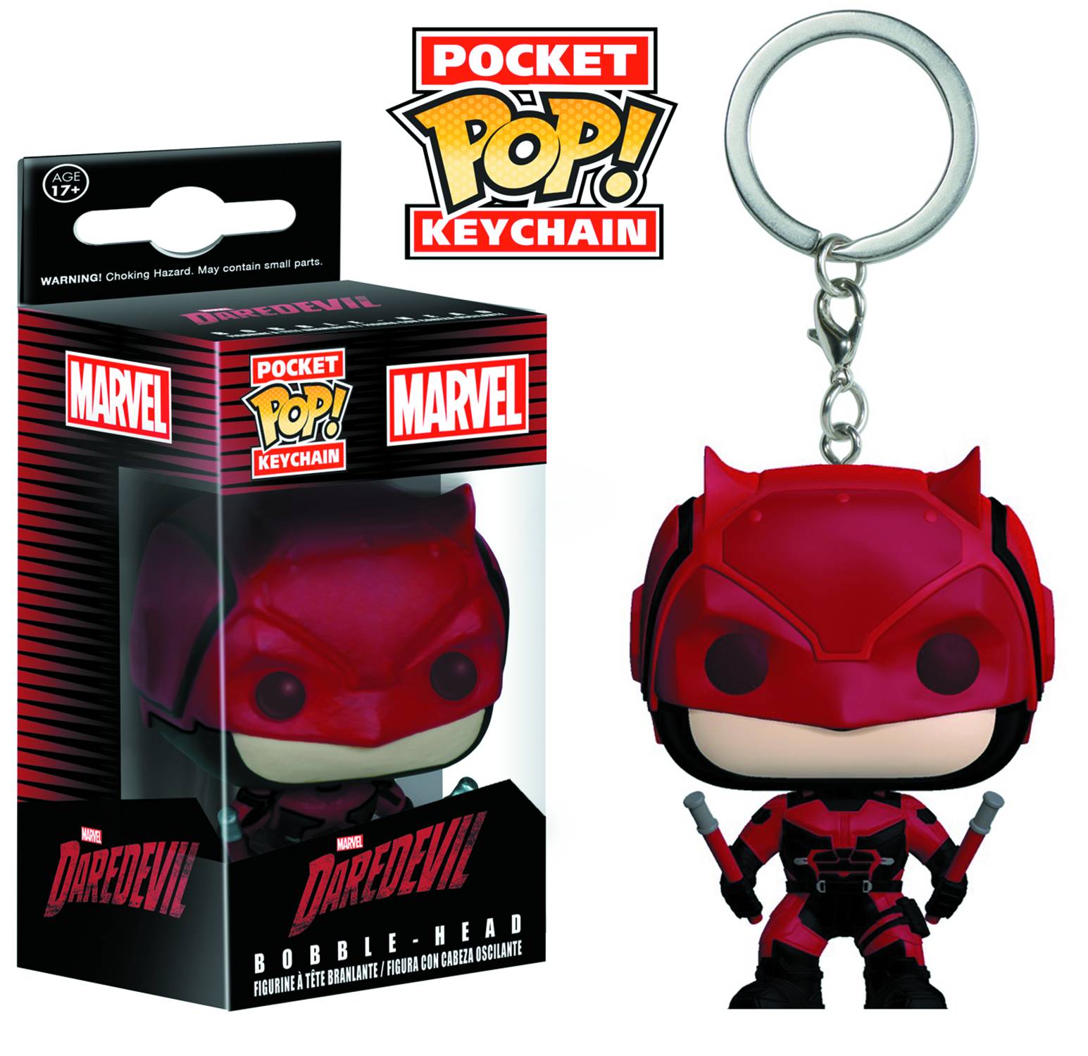 POCKET POP DAREDEVIL TV DAREDEVIL RED SUIT VIN FIG KEYCHAIN