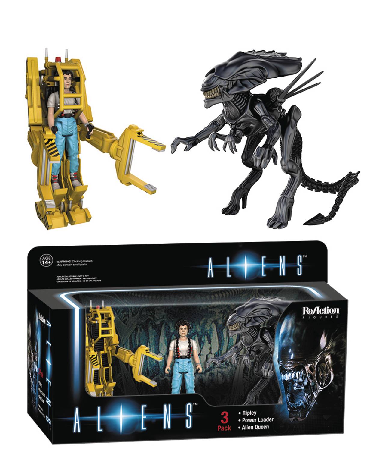 REACTION ALIENS RIPLEY W/POWER LOADER & ALIEN QUEEN