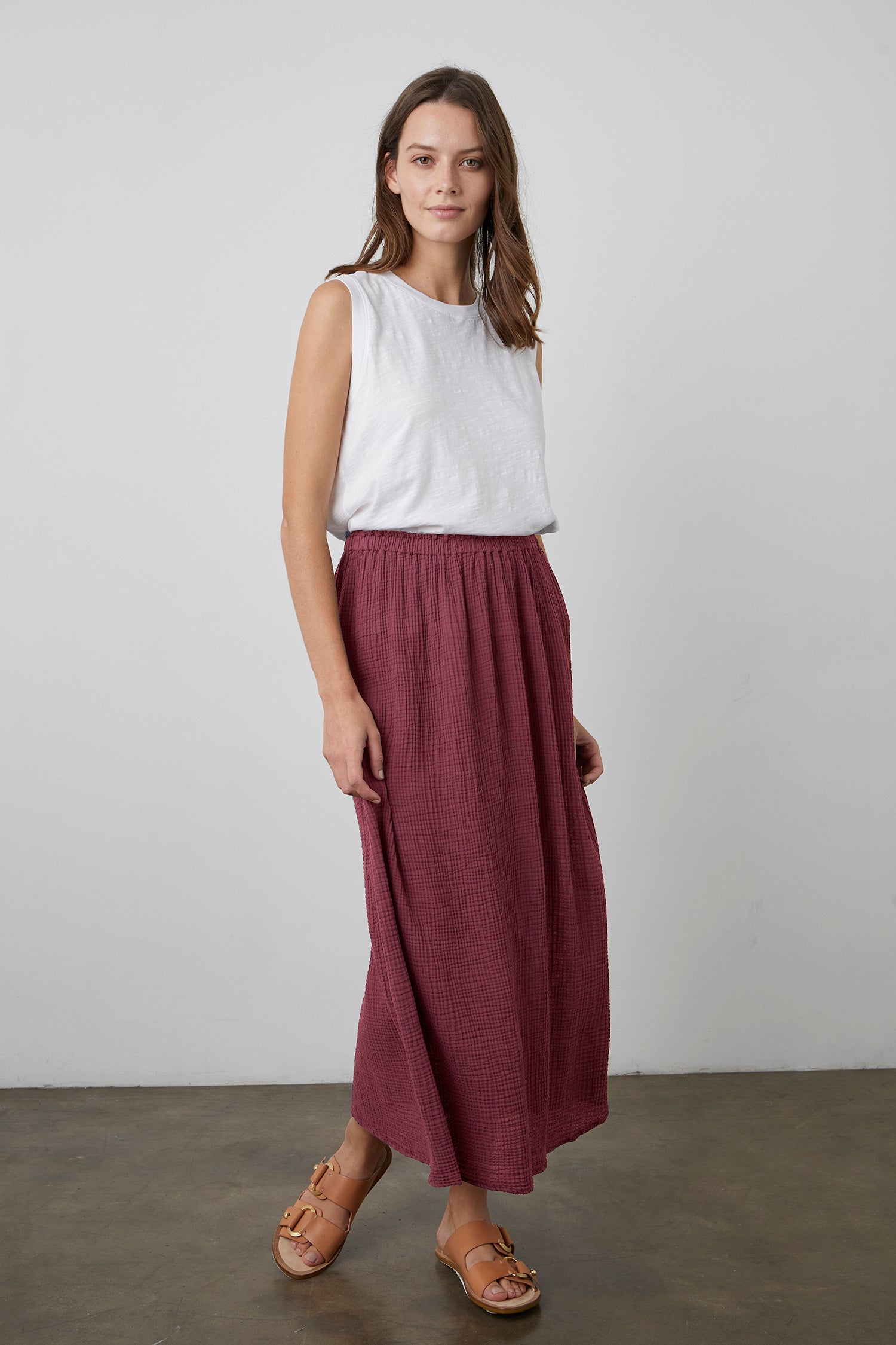 SYD COTTON GAUZE SKIRT IN COSMOS 