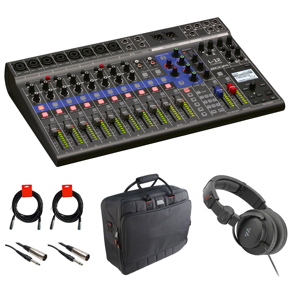 Zoom LiveTrak L-12 - 12-Channel Digital Mixer & Multitrack Recorder with  Cables and Headphone