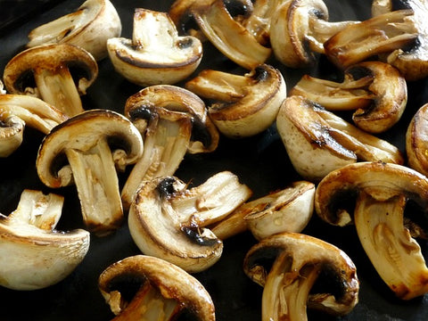 mushrooms cooked in Texas olive oil