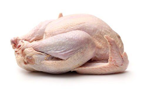raw uncooked turkey with white background