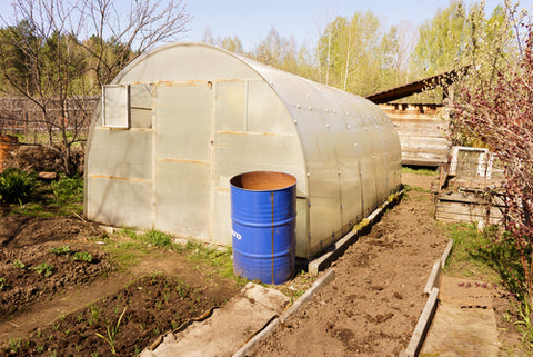 outdoor grow room with window open