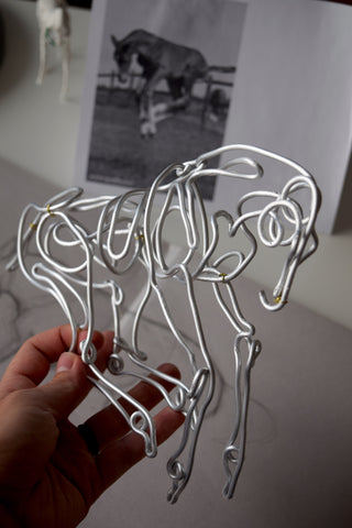 Horse wire armature for sculpture