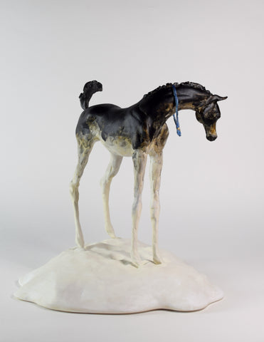 Hourglass modern arabian horse sculpture art Susie Benes