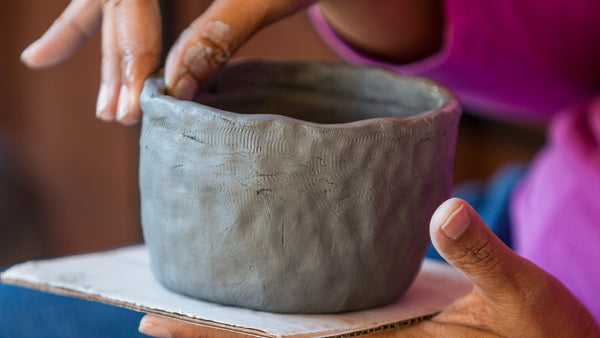 making air dry clay vessel