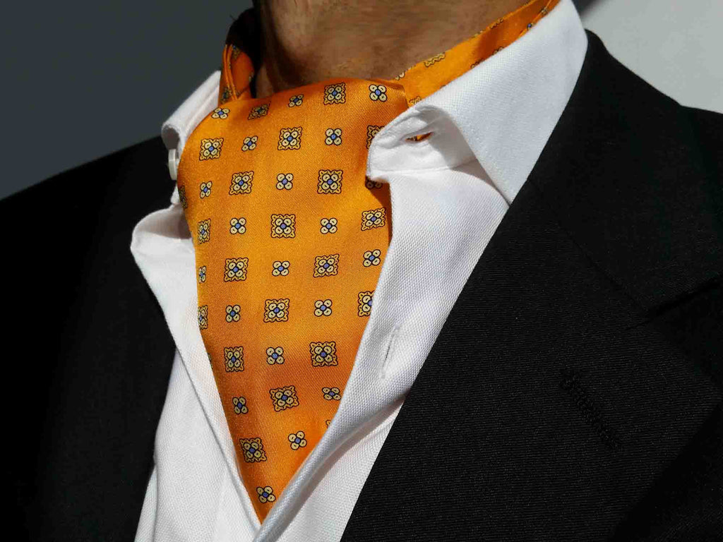 Ascot Ties For Sale: Orange Soiree Silk Ascots For Men – Croom & Flood