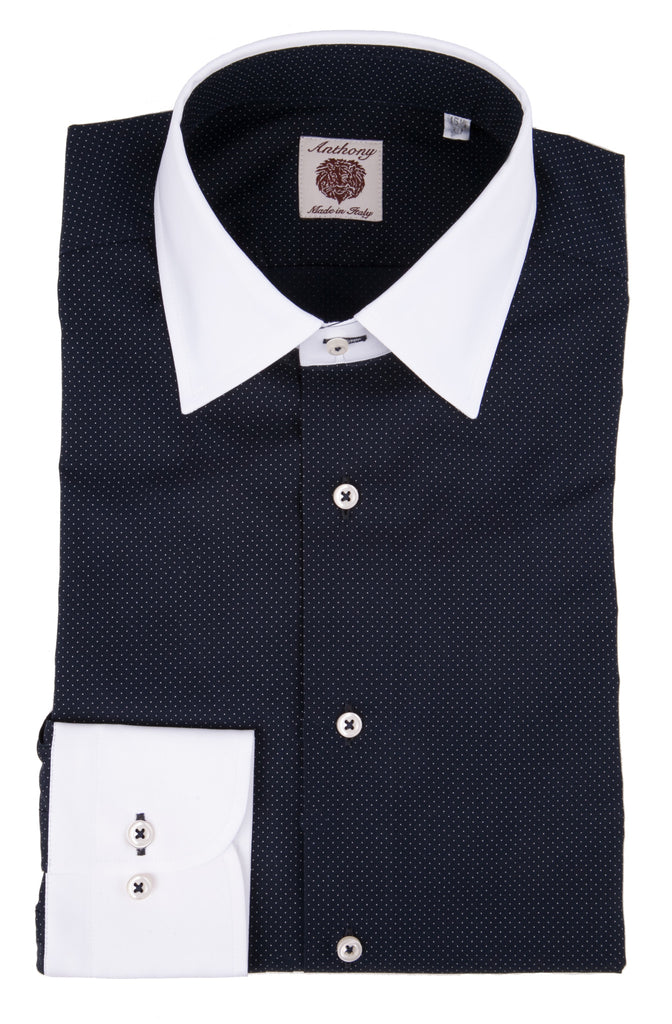Two-Tone Pin Dot Print Dress Shirt – Anthony Men's