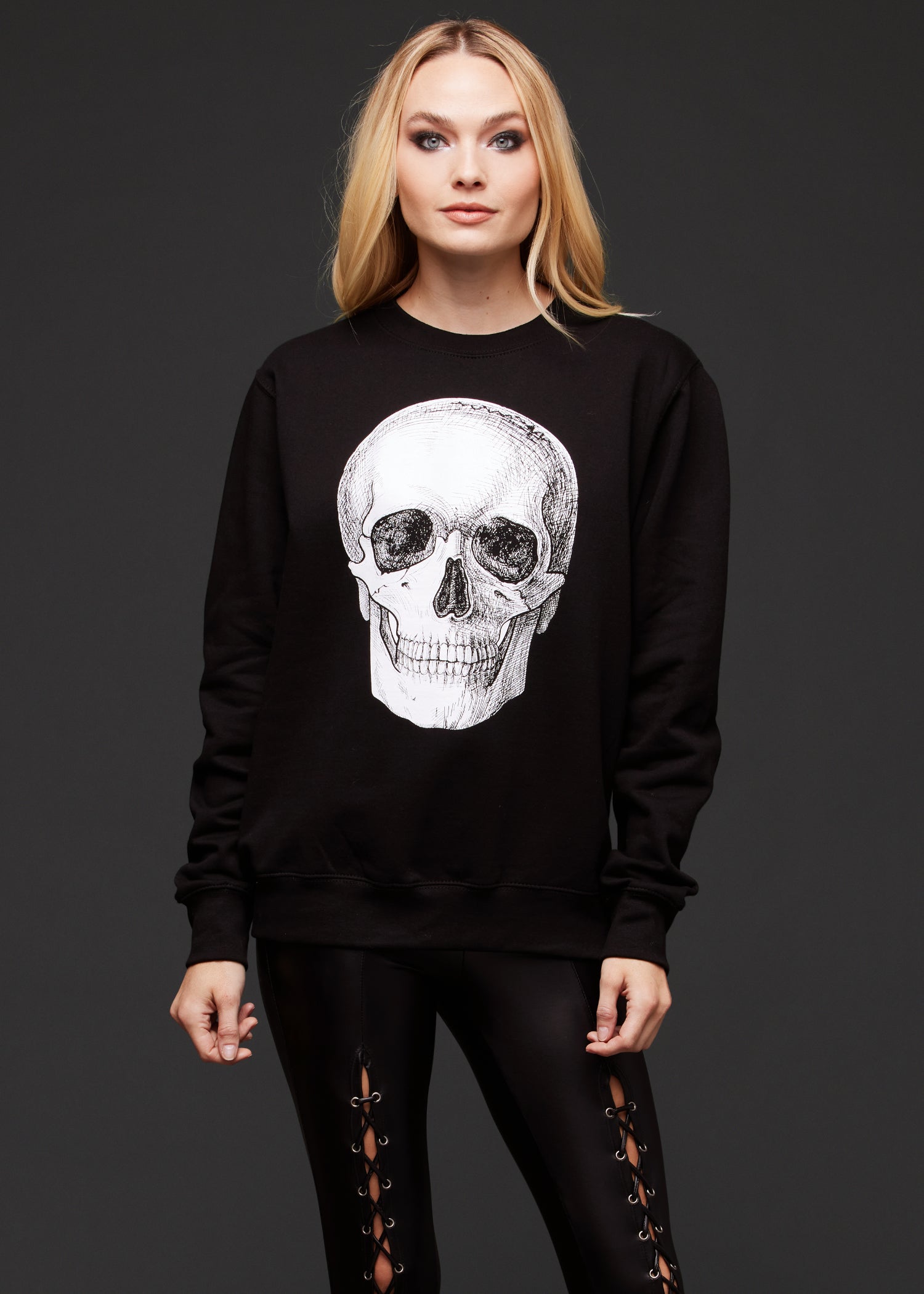 Damen Totenkopf Pullover, Totenskopf Sweatshirt, Totenkopf Pullis