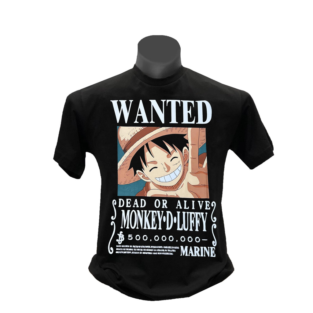 One Piece Luffy Wanted 500 Million Tshirt: 02187-SUP-TSY