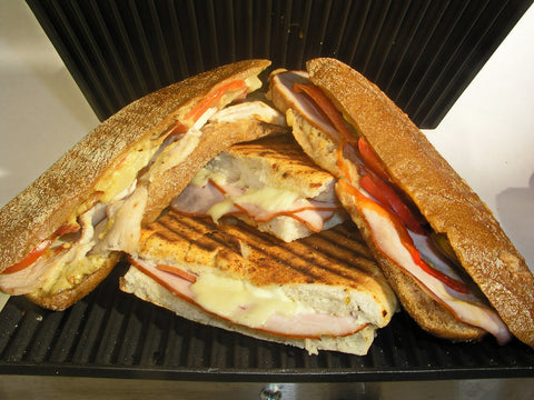Grilled turkey and cheese sandwiches
