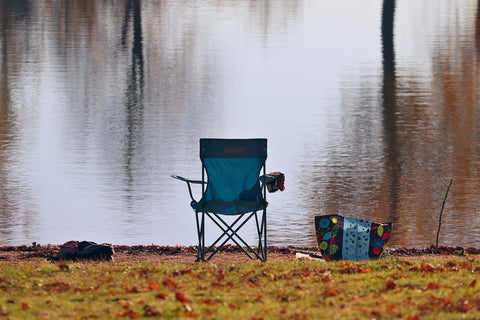 Camping chair by water