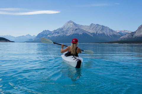 Woman kayaking in a lake