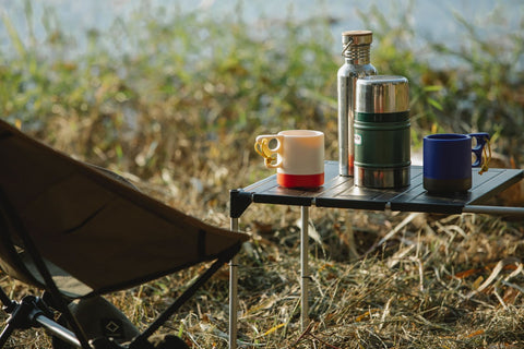 Insulated cup while camping