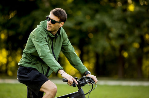 Man riding e-bike