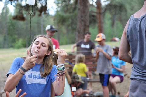 Family Eating Gooey S'mores