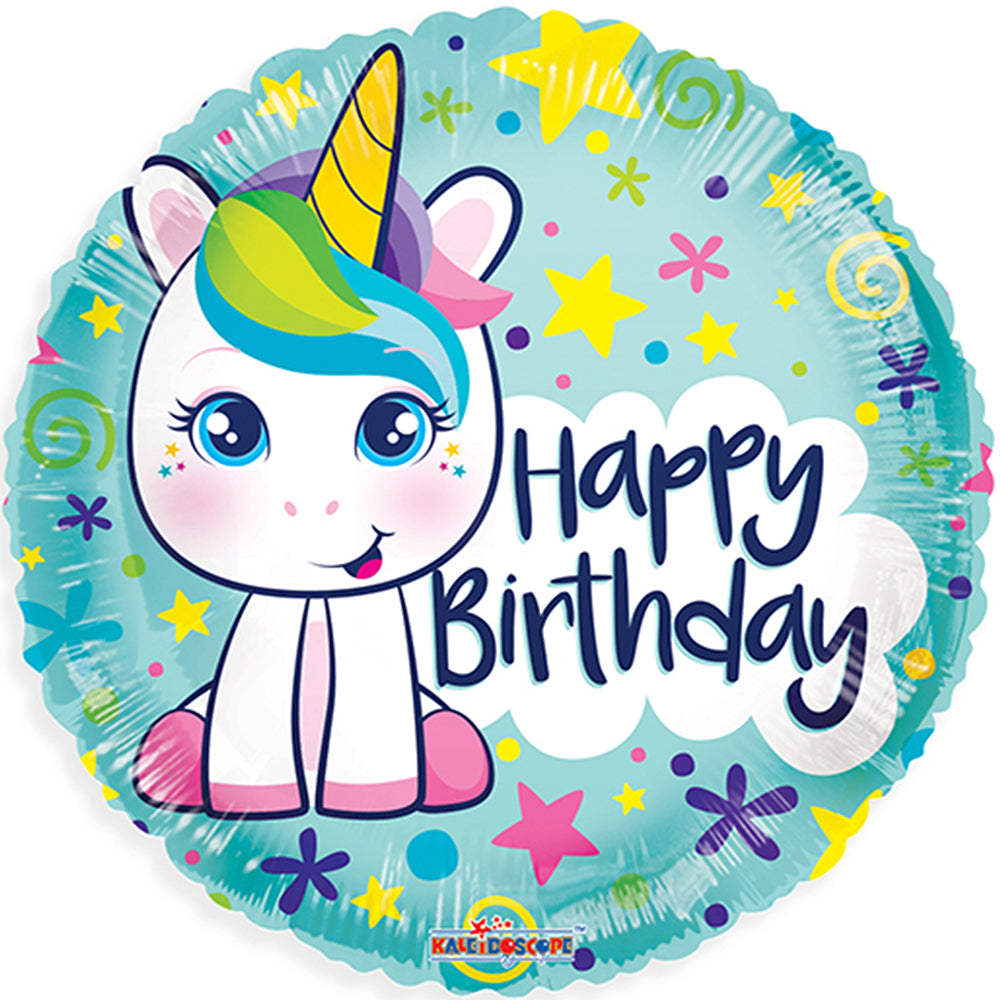 Unicorn balloon Happy Birthday Foil 18