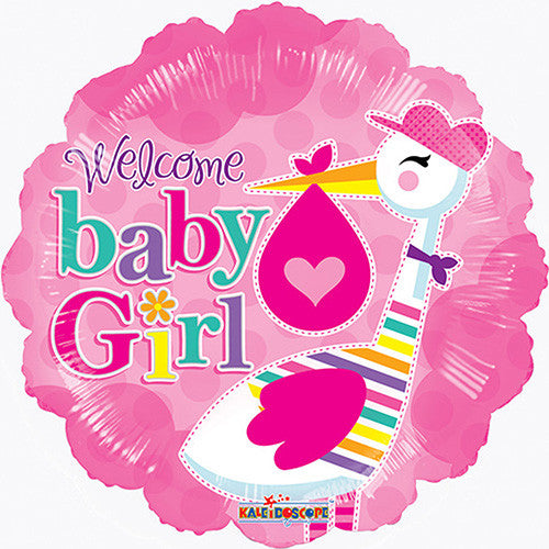 18 Welcome Baby Girl For Baby Shower Pink Foil Mylar Balloons 6 B