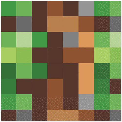 Minecraft Tnt Party Supplies Luncheon Napkins 16ct