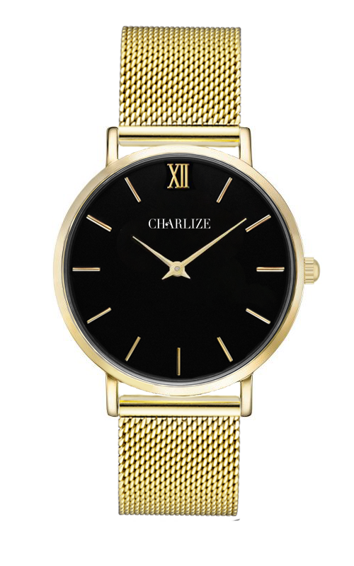 Mesh Black Gold – Charlize Watches
