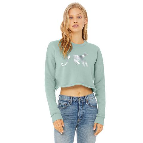 dusty mint cropped sweatshirt