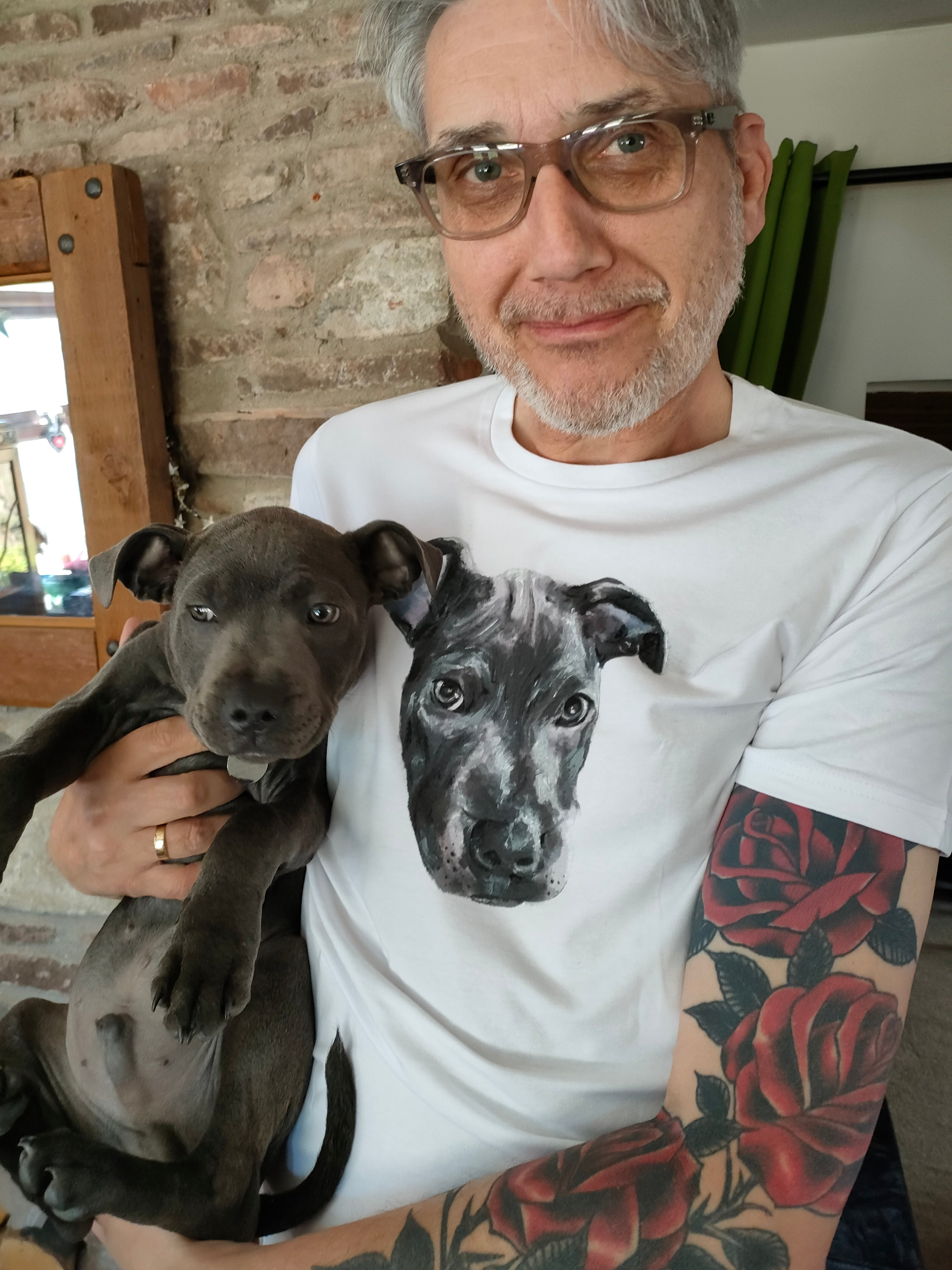 Custom painted pet t-shirt - ARTsy clothing product image