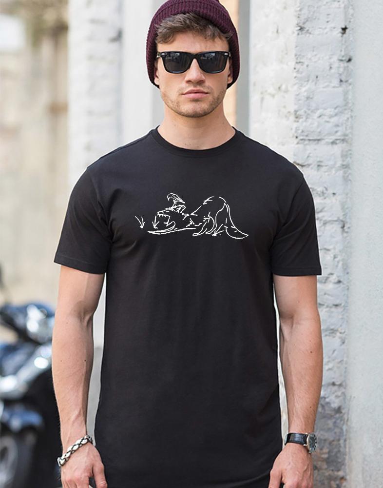 Sleepy Fox Men T Shirt Artsy Clothing