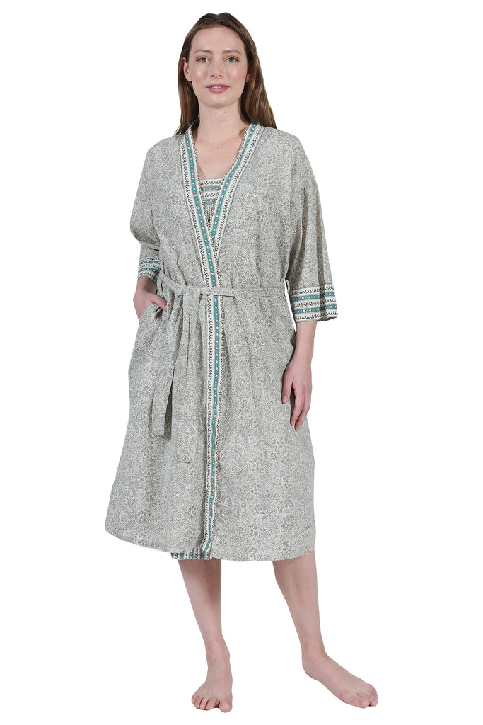 LA CERA Women's Long Sleeves Cotton Flannel Robe at  Women's Clothing  store