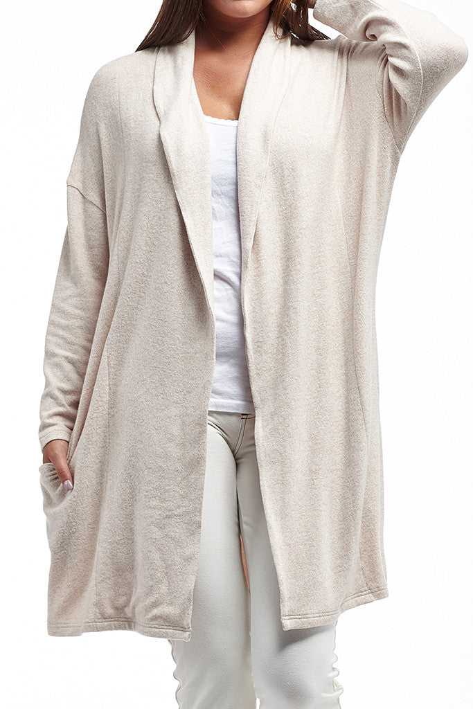 La Cera Shawl Collar Long Cardigan - La Cera‚Ñ¢ - 3