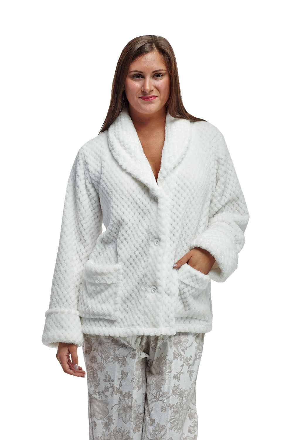 Honeycomb Fleece Bed Jacket | La Cera™ | Reviews on Judge.me