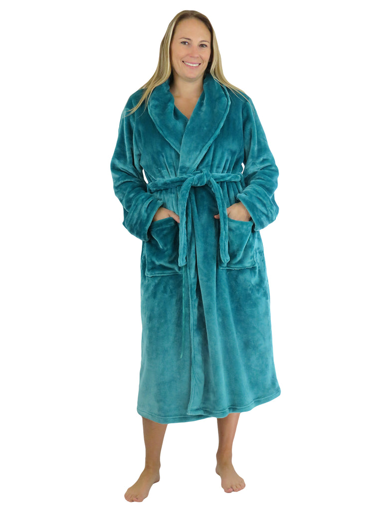 La Cera Snap Front Fleece Robe – La Cera™