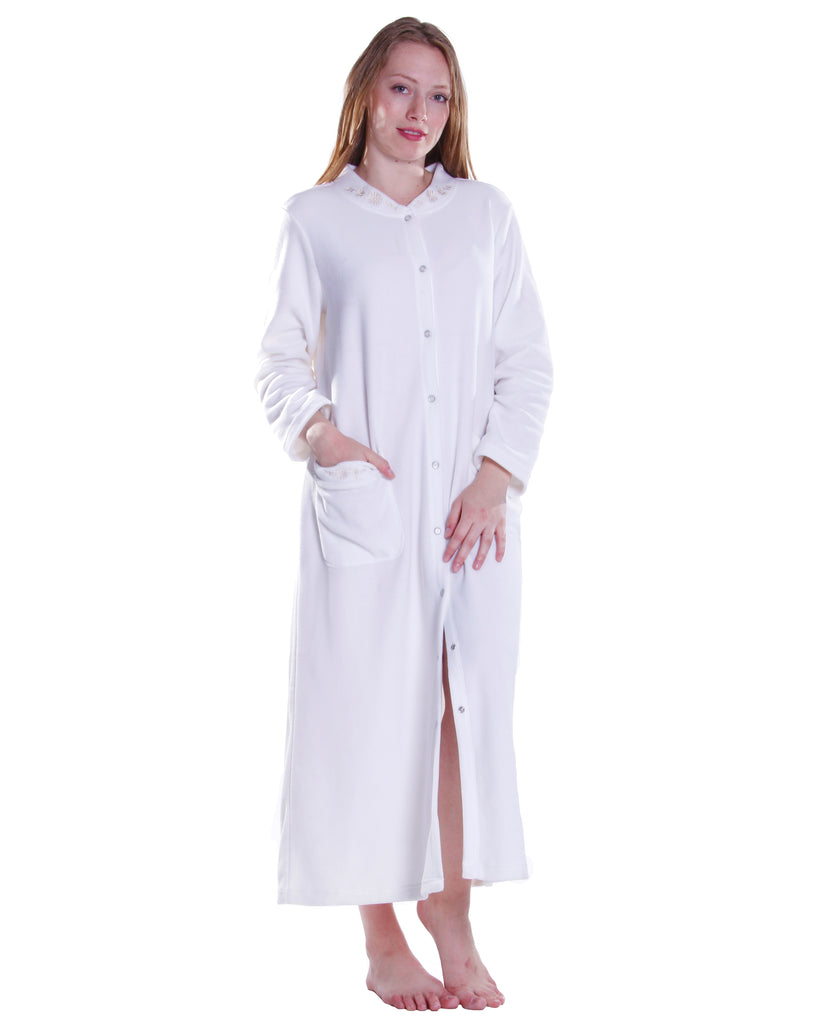 La Cera Snap Front Robe - La Cera