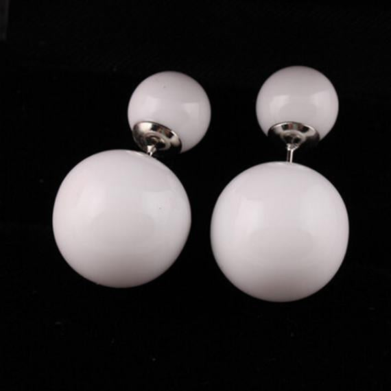 double pearl stud earrings