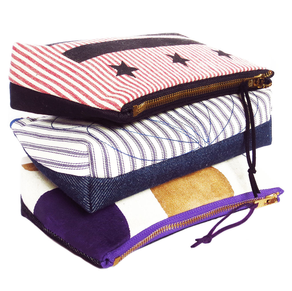 black stars and bars small pouch