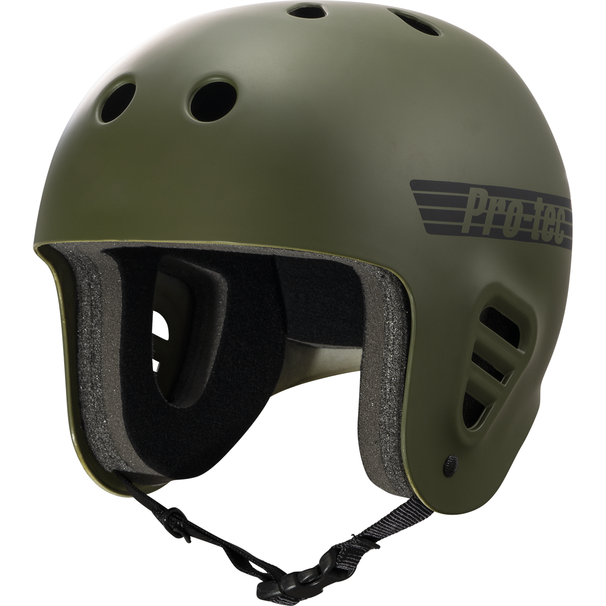 XS Matte Olive Pro Tec Protective Gear Full Cut Skate Helmet 