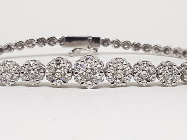 Women's Bracelet with Diamonds - 5.50 ct -18 K White Gold – Hana Or