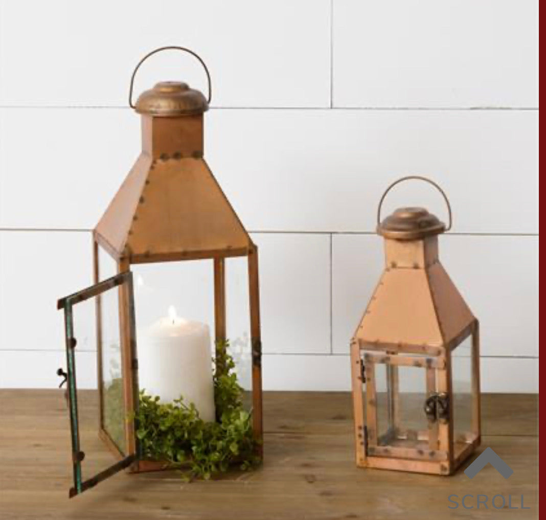 Set of 2 Copper Lanterns