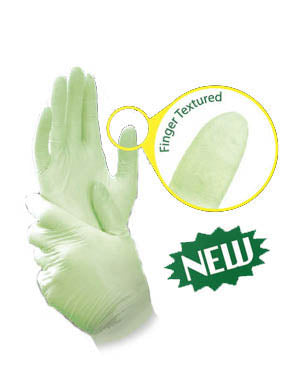 Avocado green nitrile gloves by Blossom