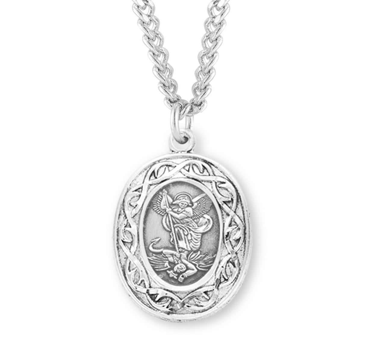 archangel michael necklace silver