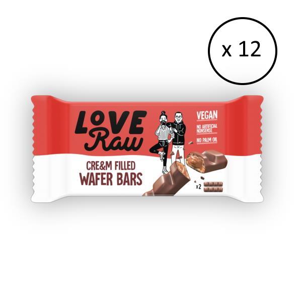 Image of LoveRaw - Cre&m Filled Chocolate Wafer Bars (Pack of 12)  CREGMFILED WAFER BARS 
