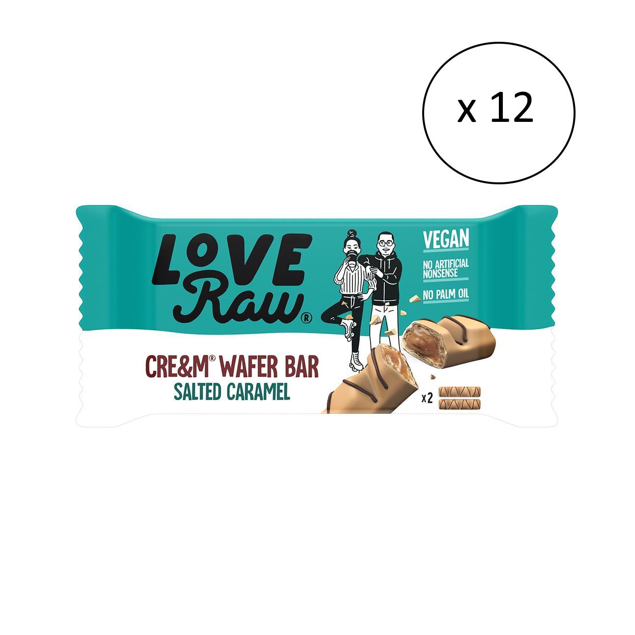 Image of Love Raw - Salted Caramel Cre&m Filled Chocolate Wafer Bars (Pack of 12)  e NONSENSE CREM" WAFER BAR SALTED CARAMEL 