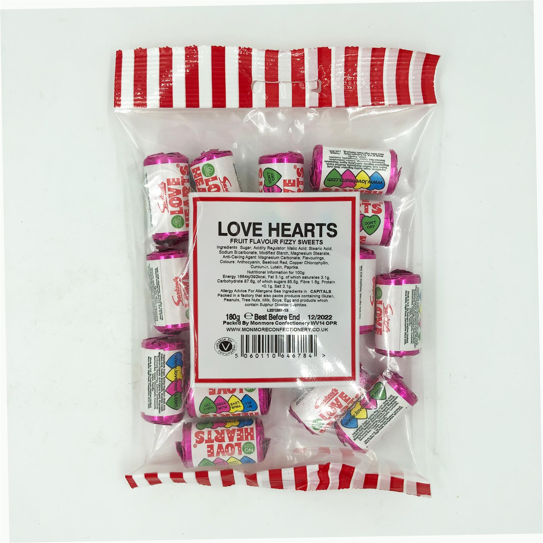 Swizzels Love Hearts Mini Rolls 180g The Vegan Kind 